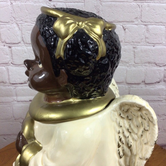 Vintage Jay Import Black Americana Angel Cookie Jar - Picture 9 of 15